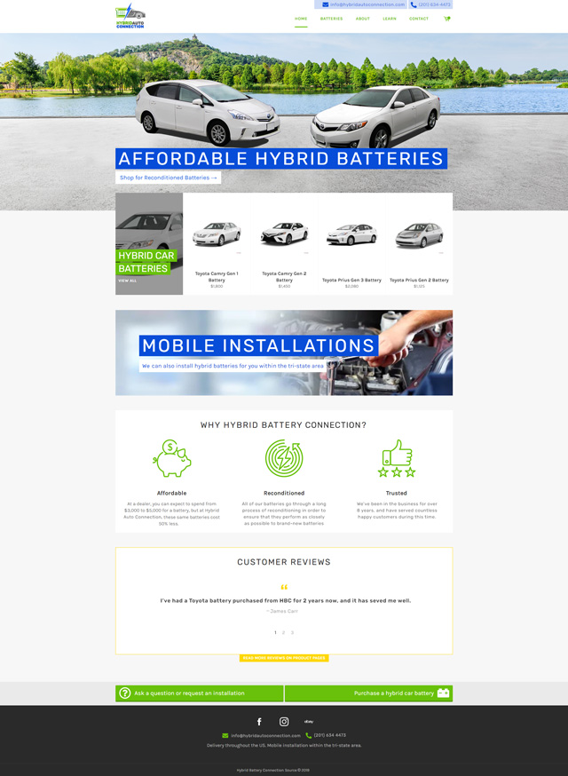 Responsive layout on desktop and phone.