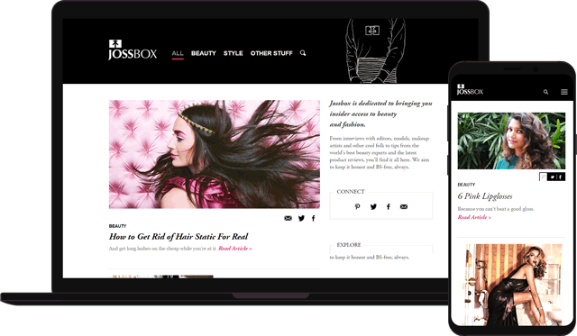 Responsive layout on desktop and phone.